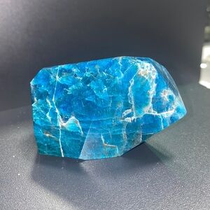 Apatite freeform crystal - polished - mineral - from Brazil- blue crystal